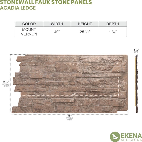 Acadia Ledge Stacked Stone, StoneWall Faux Stone Siding Panel